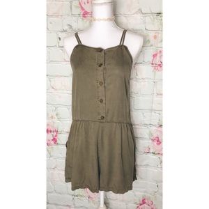Army Green Zara Basic Romper (S)